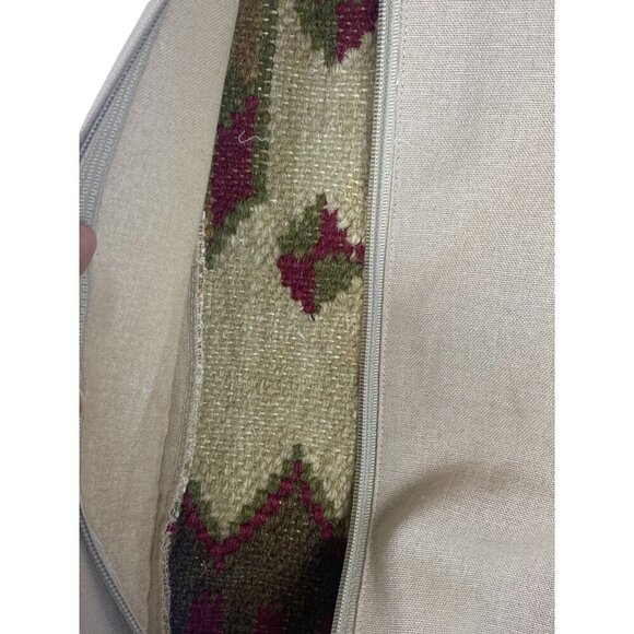 Unbranded VTG Handwoven Wool Kilim Rug Pillow Cover Geometric 18" X 12" - Picture 9 of 10
